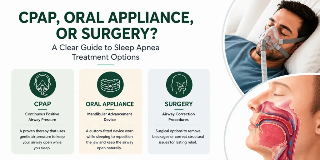 CPAP, Oral Appliance, or Surgery? A Clear Guide to Sleep Apnea Treatment Options